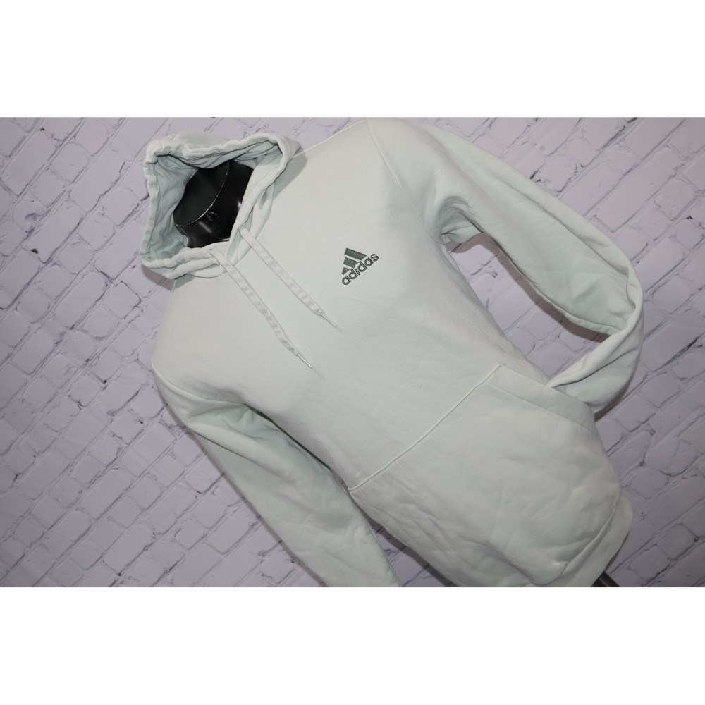 Adidas Hoodie Mens Large Light Green Embroidered Logo Fleece Pullover ** - Picture 10 of 10